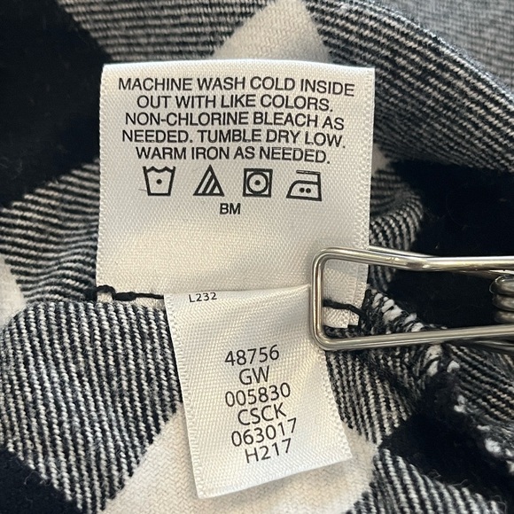 Girls Size 5/110 Hannah Andersson White & Black Buffalo Checkered Longsleeve Top - Picture 4 of 10